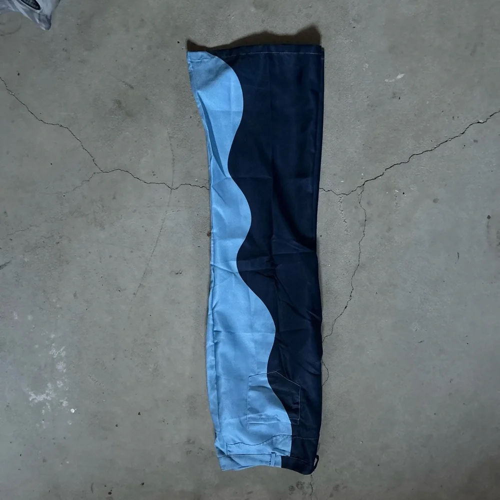 Blue and Black Wave Pattern Pants - Picture 2 of 3
